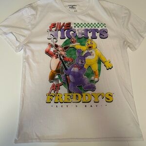 Five Nights at Freddy's White Graphic Tee